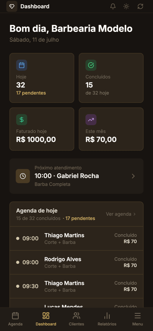 Faturamento em tempo real no celular